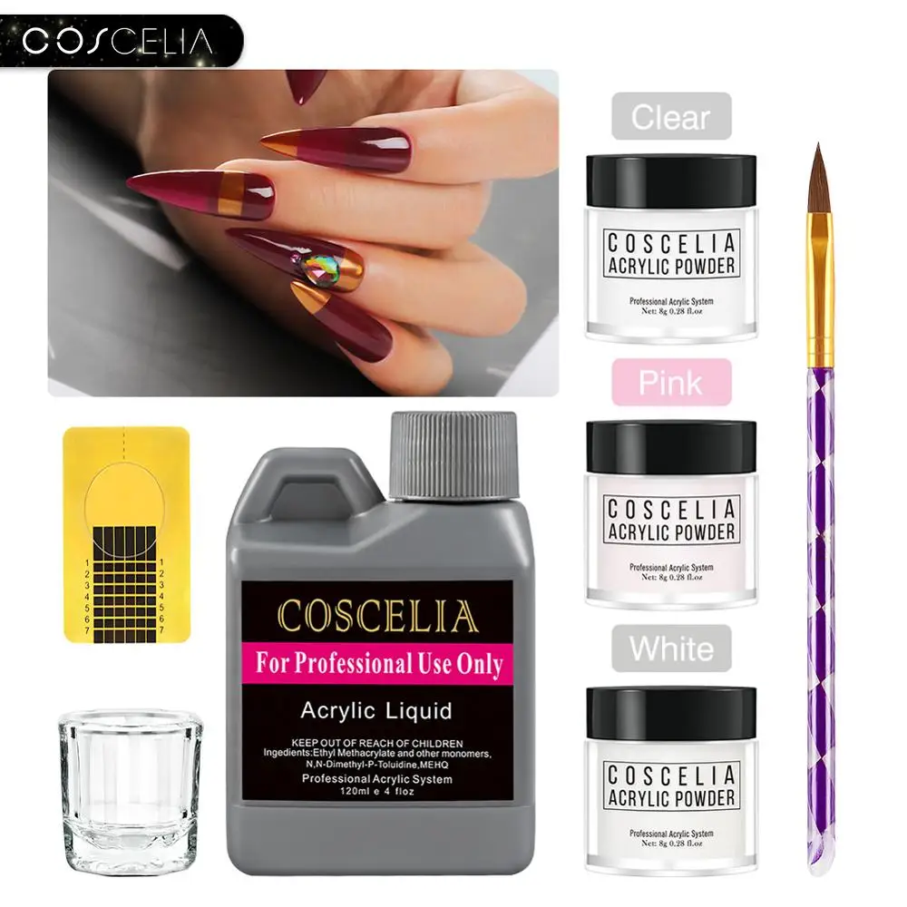 Набор для маникюра COSCELIA набор акриловой пудры украшения ногтей наборы