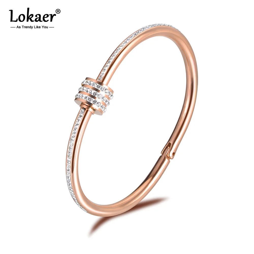 Lokaer нержавеющая сталь вращающееся открытие кубического циркония манжеты