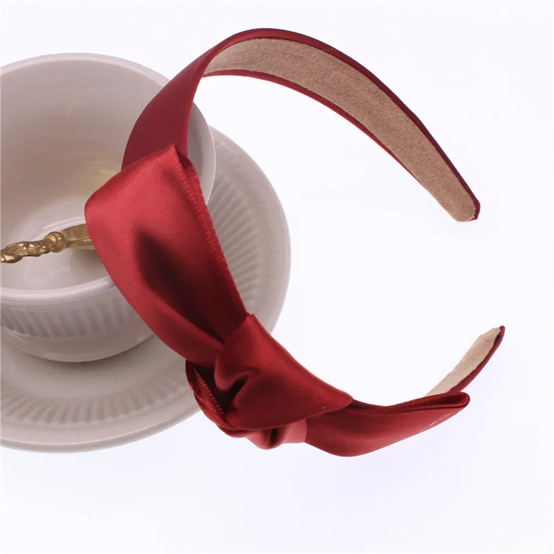 Простая гладкая повязка для волос с бантом мытья лица широкими краями модные