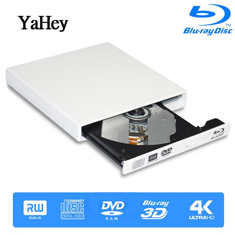 Внешний BluRay DVD привод горелки USB2.0 файлы для CD/DVD+/-RW Блю-Рей проигрыватель для Mac MacBook Pro ноутбуки Linux ОС Windows 7/8/10