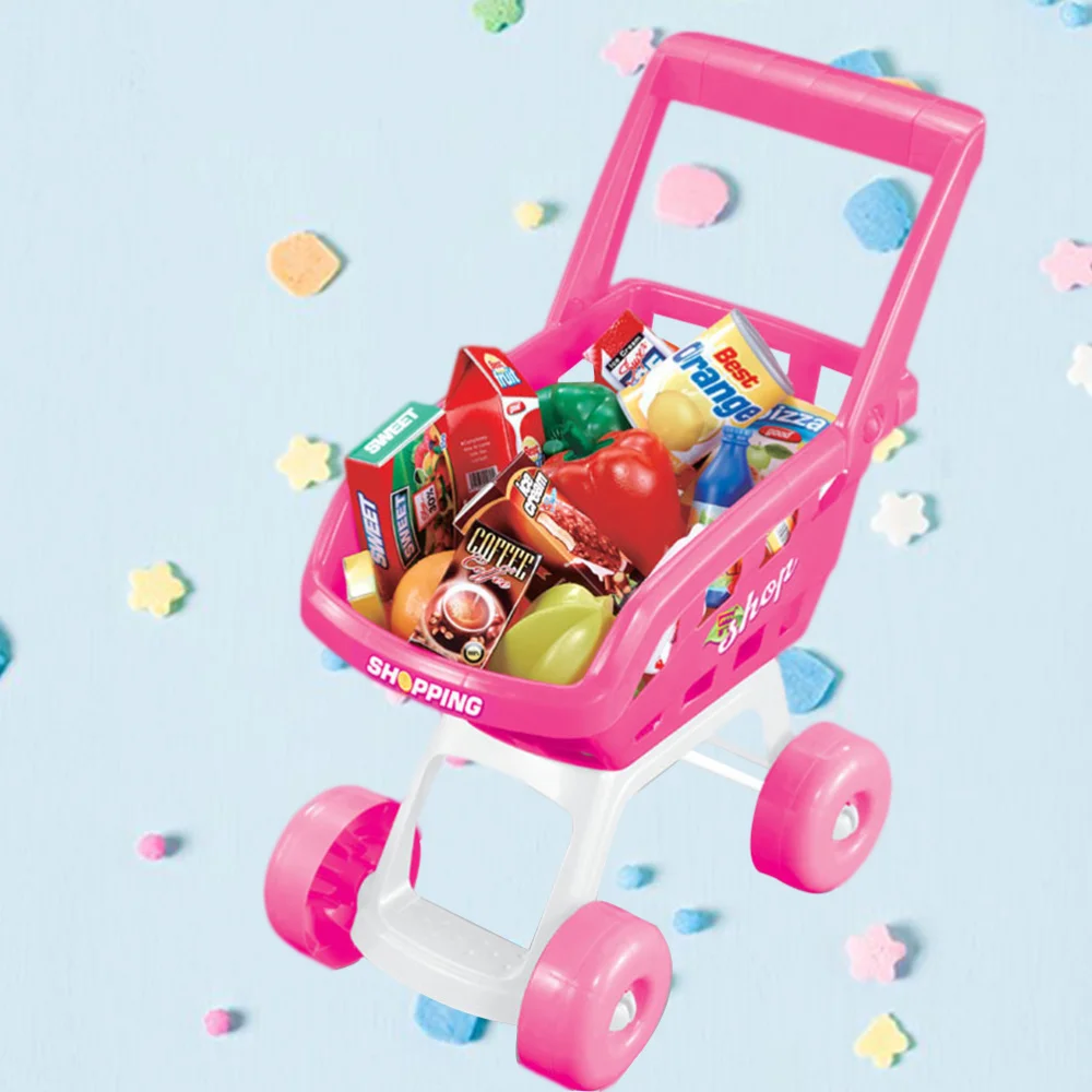 

Toddler Assemble Shopping Cart Simulation Supermarket Shopping Cart Educational Toys Baby Walker Infant Stroller Trolley Food Gr