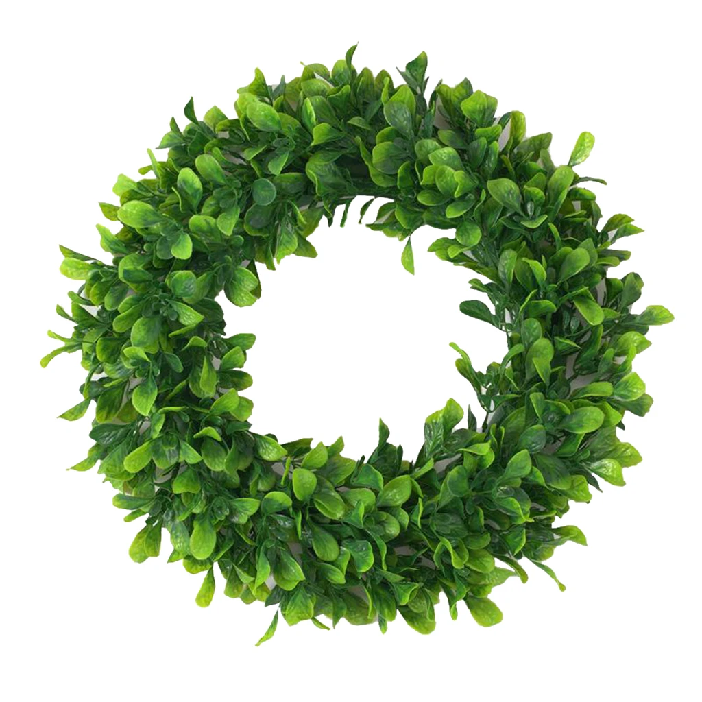

16.5inch Greenery Wreath Artificial Green Leaves for Home ing Ornaments