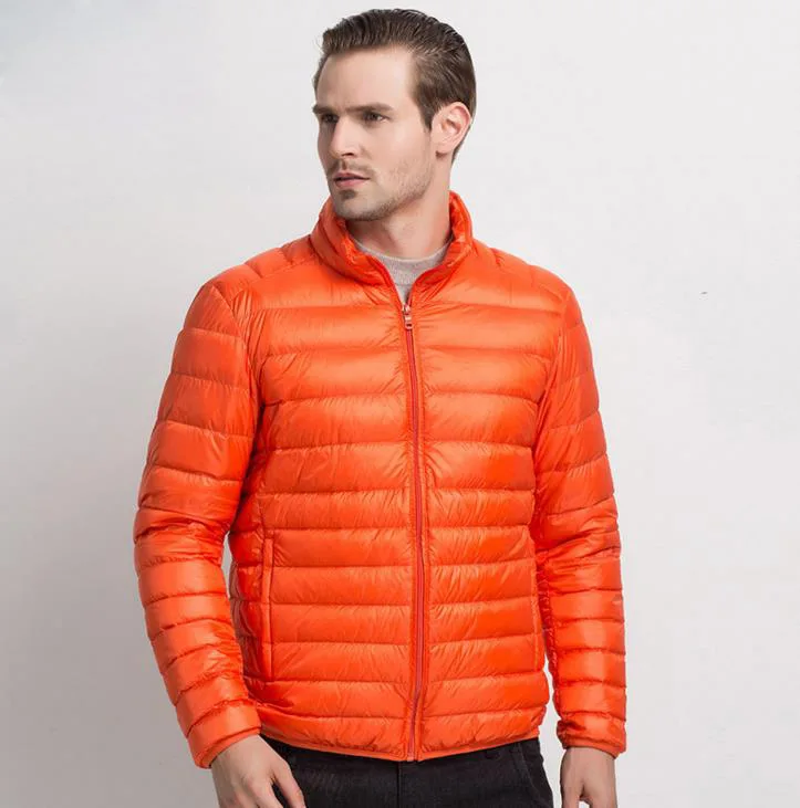 

Winter Autumn Man Duck Down Jacket Ultra Light Down Winter Jackets Men Stand Collar Outerwear Coat Long Sleeve