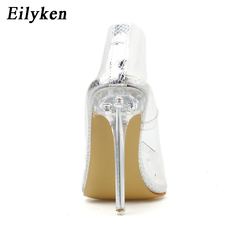 Eilyken/прозрачные леопардовые туфли-лодочки из пвх; женские туфли на высоком каблуке-шпильке для вечеринок; босоножки-лодочки для ночного клуба; Размеры 35-42
