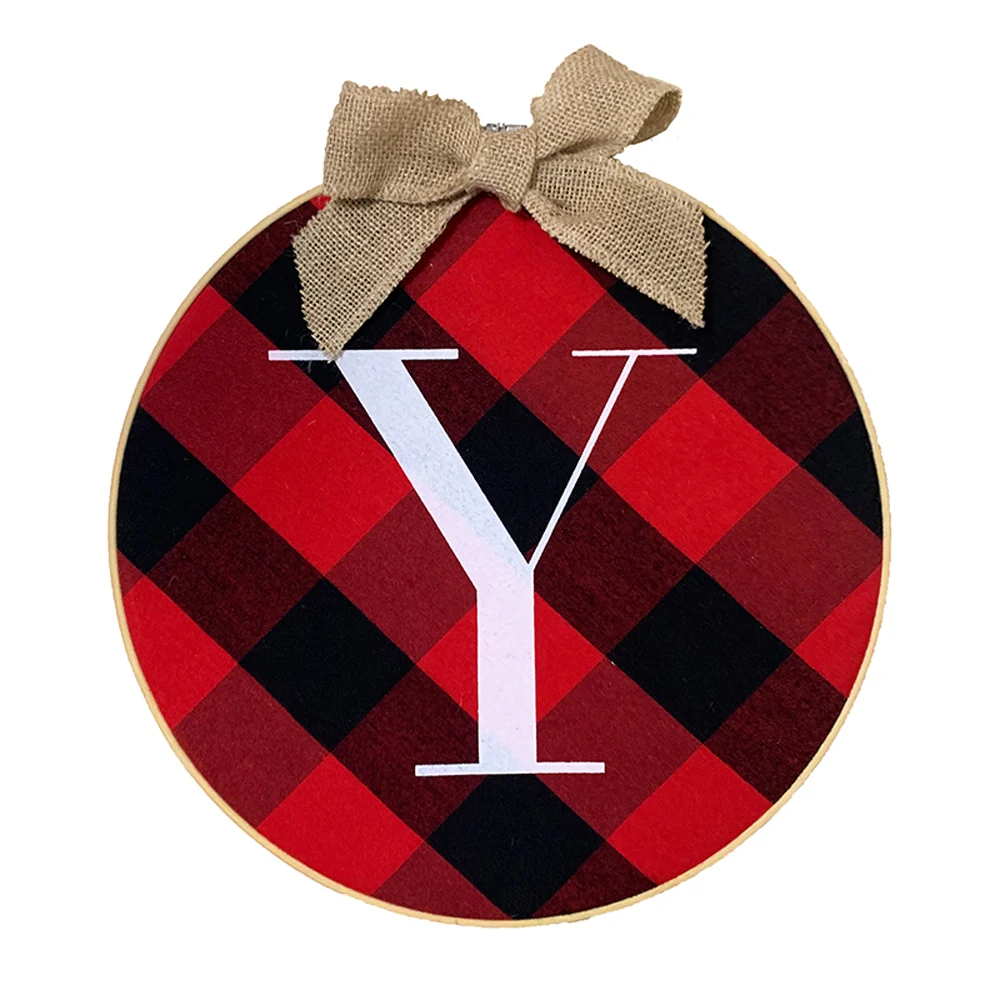 Рождественские украшения знак Joy Buffalo Check клетчатый венок для передней двери