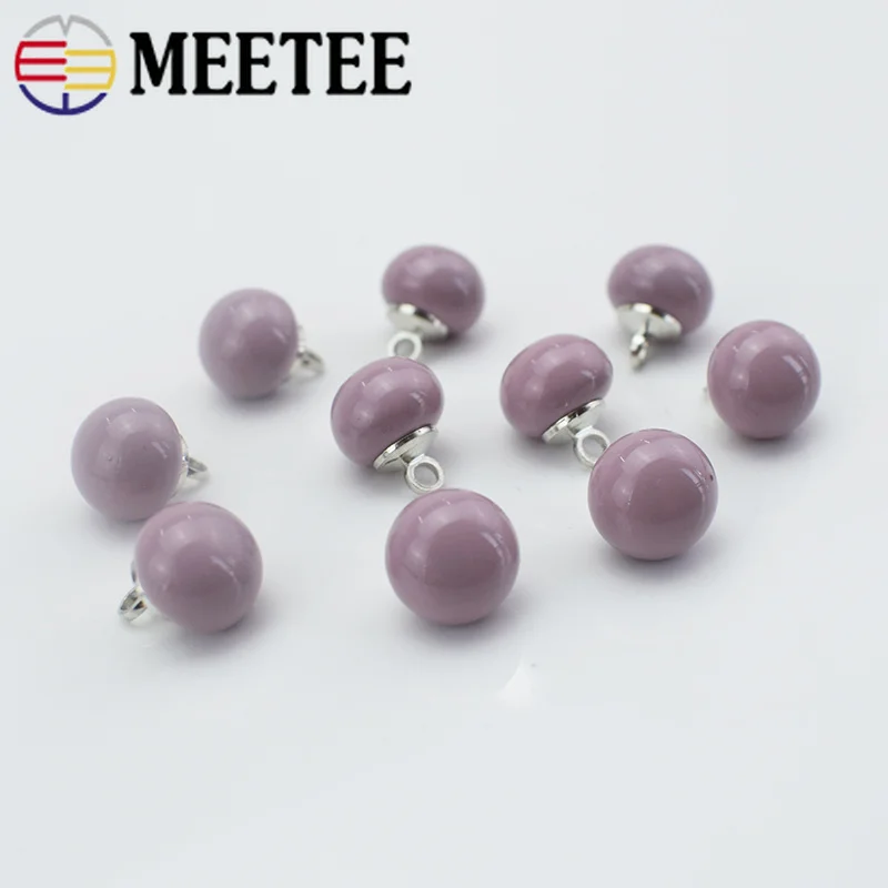 Meetee 30 шт. 10 мм пуговицы из искусственного жемчуга светильник фиолетовая смола