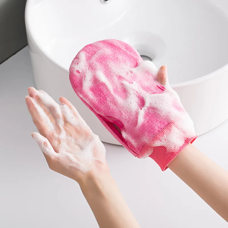 

2021 душевая спа-отшелушивающая двухсторонняя перчатка для ванны, мягкая щетка для очистки тела, отшелушивающая варежка для удаления омертвевшей кожи, продажа Волшебная рукавица для пилинга