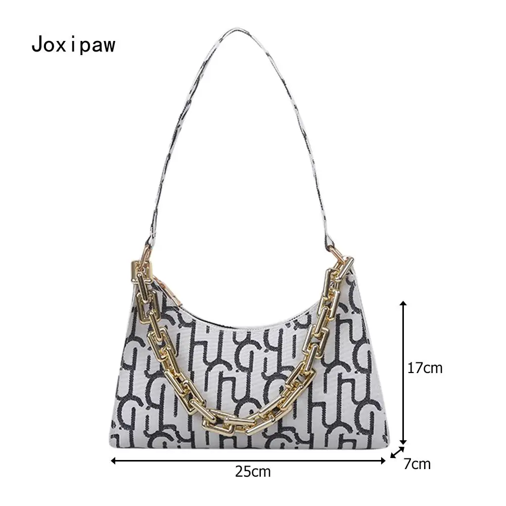 

Printed Women Shoulder Underarm Bag Fashion Simple Lady Travel PU Tote Handbags for Shopping Chains Women Supplies