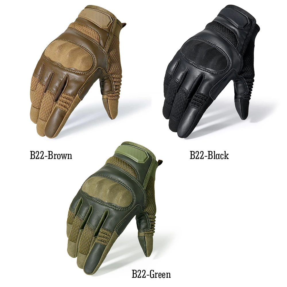 

Touchscreen Leather Tactical Glove Army Cycling Military Combat Airsoft Shooting Paintball Hunting Sport Full Finger Gloves Men