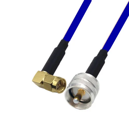

SMA Male Right angle to UHF PL259 Male Connector RG405 RG-405 Semi Flexible Coaxial Cable .086" 50ohm Blue