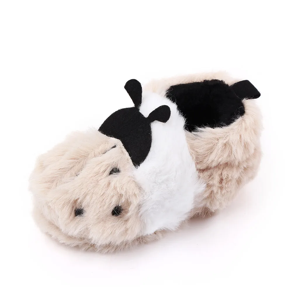 Брендовая плюшевая теплая обувь для маленьких девочек зимняя мягкая малышей в