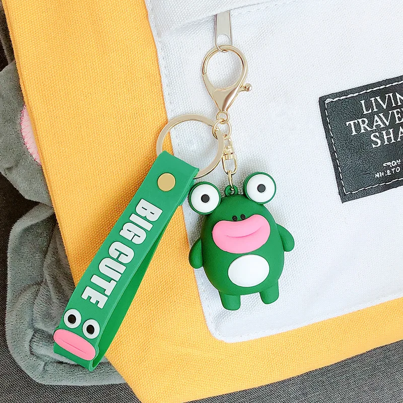 

Cute Thick Lips Monkey Frog Toy Key Ring Chain Animal Pendant Woman Child Bag Charms Pompom Car Keychain Party Trinket Gift