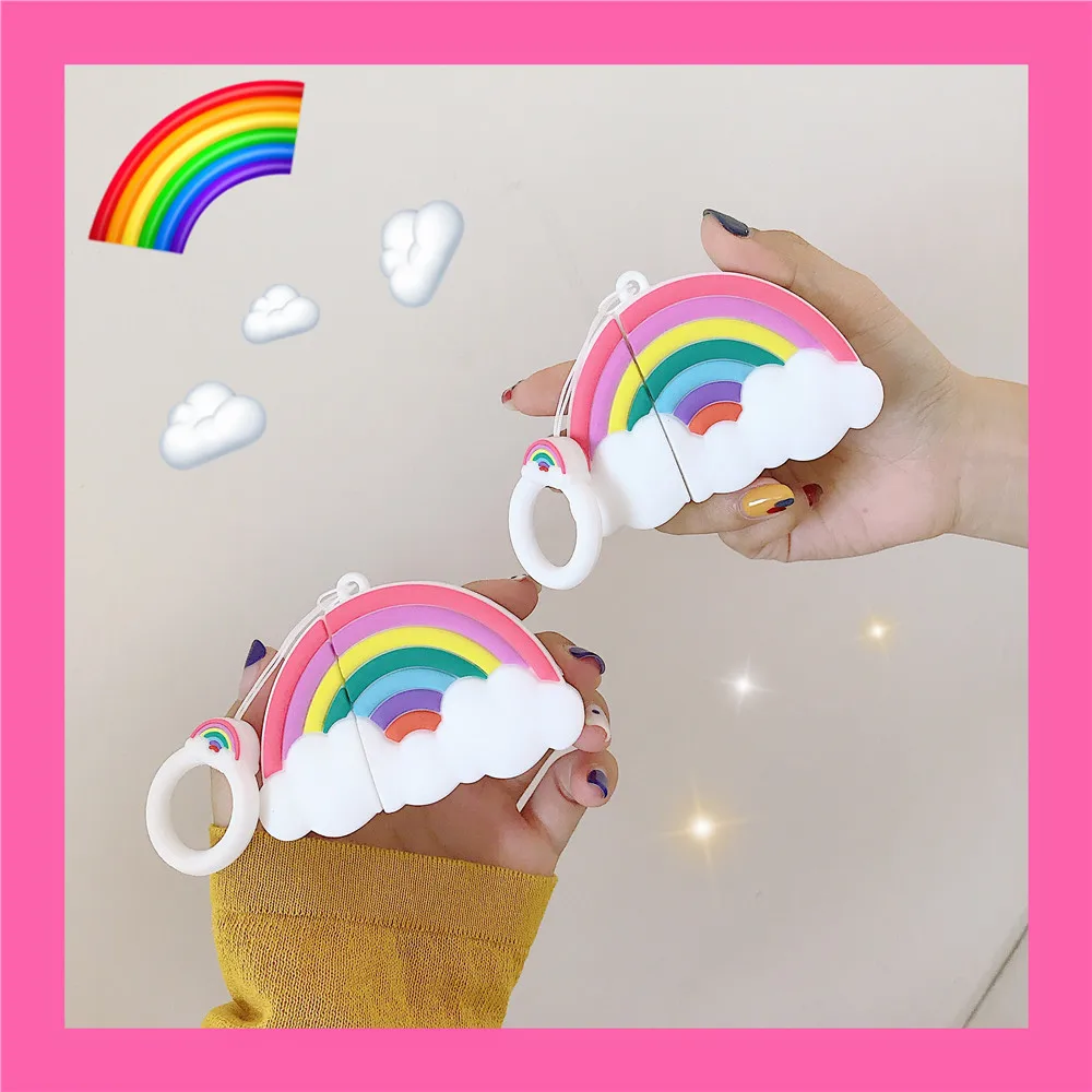 Волшебный силиконовый чехол для наушников My Little Pony Apple Airpods Радужные облака милый