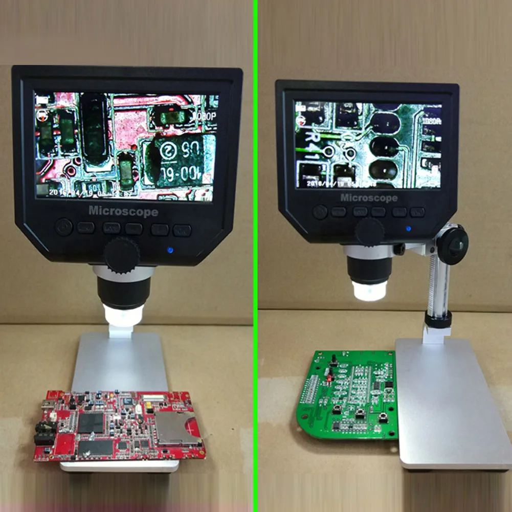 600X Digital Microscope 4.3 Inch HD LCD Soldering Phone Repair Magnifier + Metal Stand Electronic Video | Инструменты