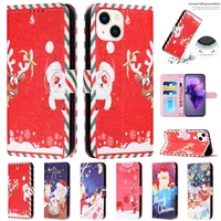 christmas silk pattern painted leather case for iphone 13 pro max 12 pro max 11 pro max se2020 x xs xr xs max 8766s plus