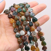 10x10x5mm natural aquatic agates beades heart shape natural stone loose beaded for women making necklace bracelet accessories