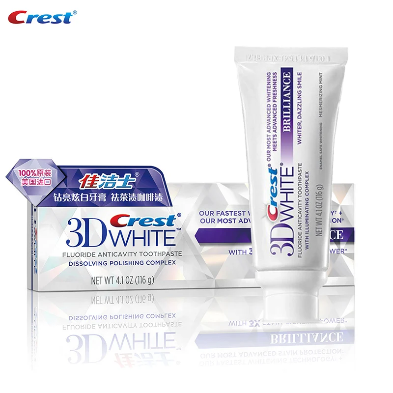 3D белая зубная паста для отбеливания зубов, Crest Brilliance Advanced Fluoride Anticavity Complex, гигиена полости рта, зубная паста 116 г