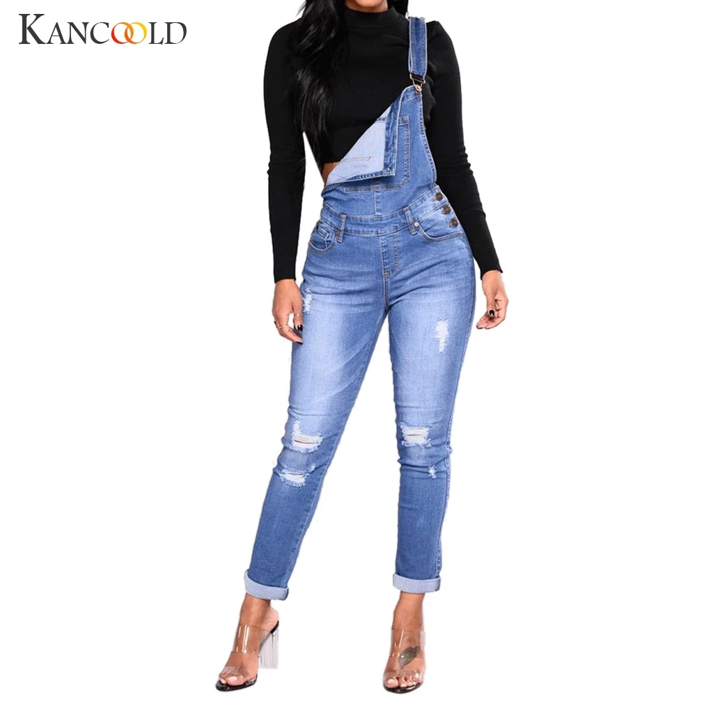 Женский джинсовый комбинезон KANCOOLD повседневный Облегающий размера плюс на