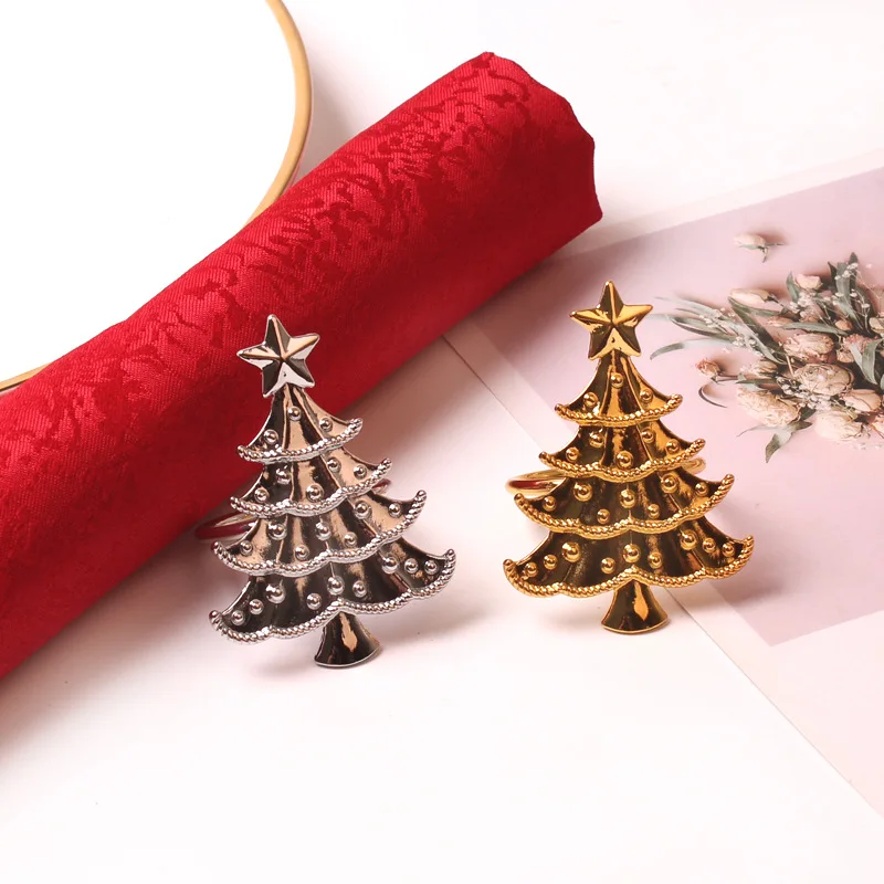 Кольцо для салфеток на рождественскую елку венок из цветов пример отеля 6 шт. | Дом