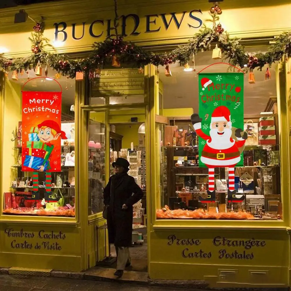 QIFU Рождественский флаг рождественские украшения для дома двери 2020 Natal Висячие