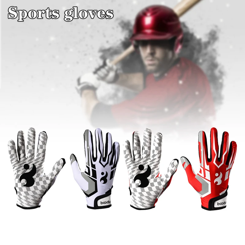 Baseball Gloves Non Slip Silicone Wear Resistant Breathable Adjustable Wrist Strap Outdoor Sports Fitness Goalkeeper Gloves
