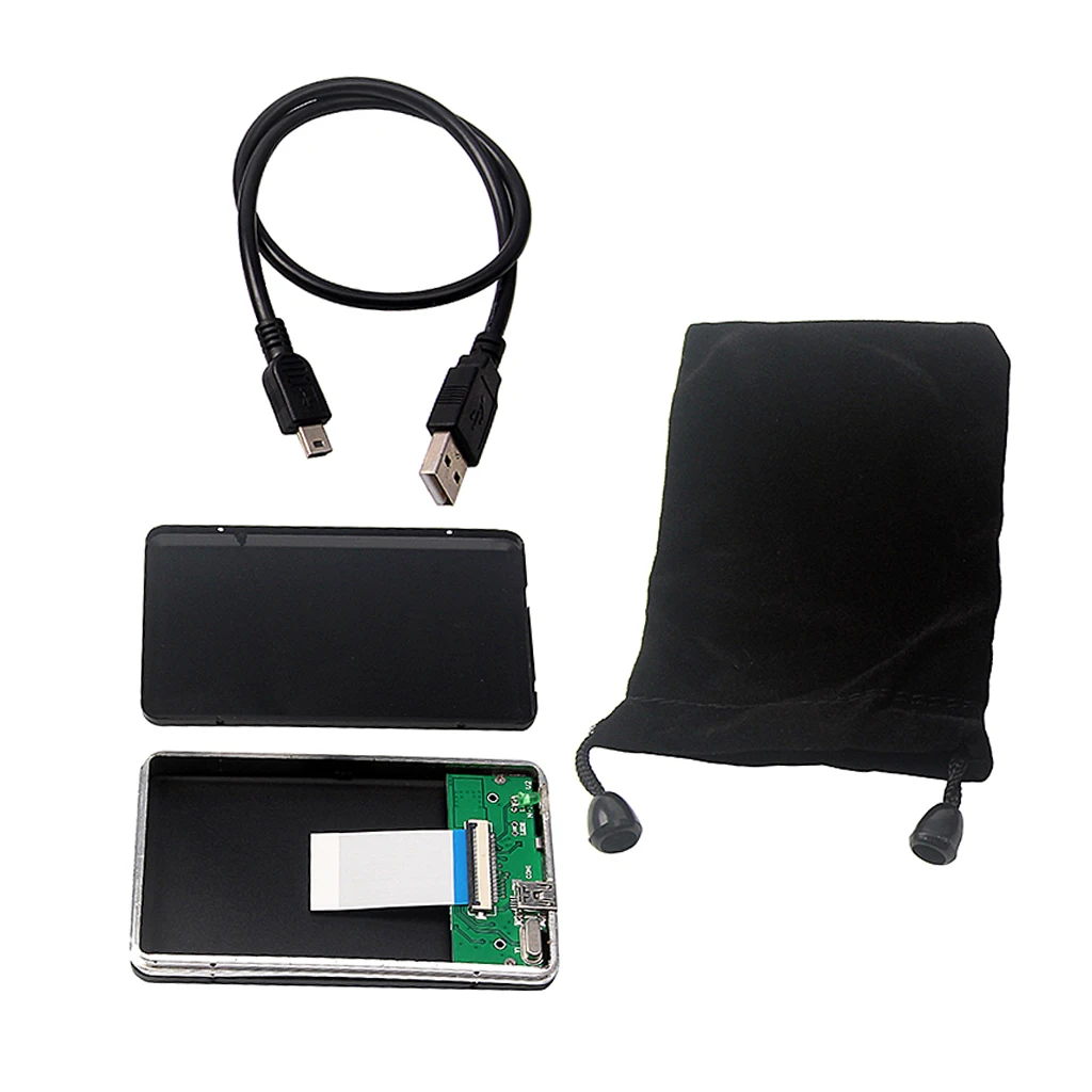 

USB 2.0 to 1.8 inches CE ZIF Hard Drive Disk HDD Aluminum Enclosure External Case Caddy - Black
