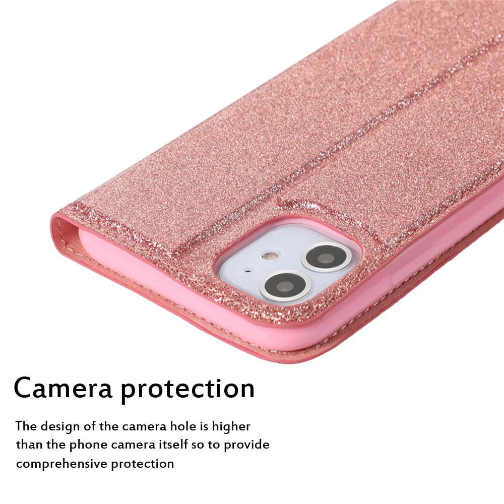 Чехол-бумажник из искусственной кожи со стразами для iPhone 5 5S 5E 6 6S 7 8 Plus X 11 Pro XS Max XR