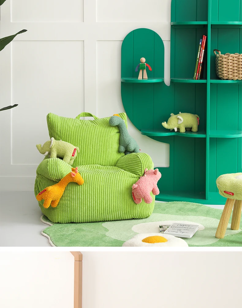 

zq The Big Kids Sofa Seat Baby Sofa Cute Mini Single Three-Color Soft Lazy Sofa