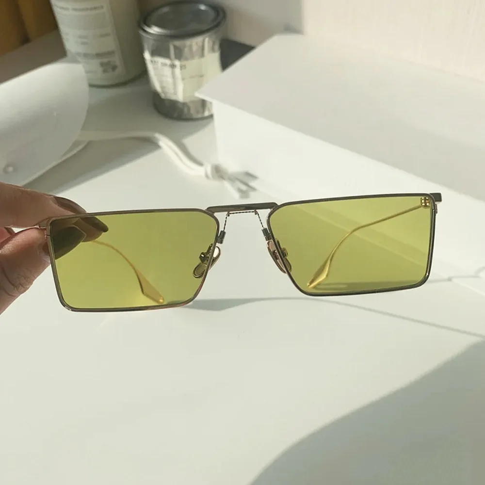 

Vintage Narrow Small Sunglasses Women Luxury Brand Metal Frame Rectangle Driving Eyeglasses Fishing Eyewear Men 2021 new design