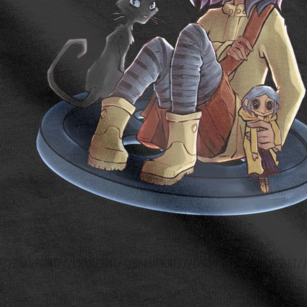 Men's Coraline T-Shirts Unravel Halloween 2019 Casual Round Neck Short Sleeve Clothes 100% Cotton Tee Shirt Printing T Shirts | Мужская