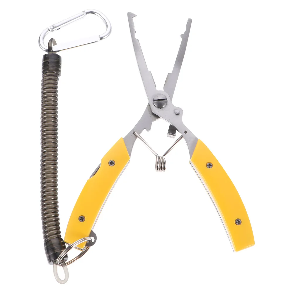 

1pc Stainles Steel Wire Cutter Scissor Plier Fishing Plier Tackle Tool with Rope