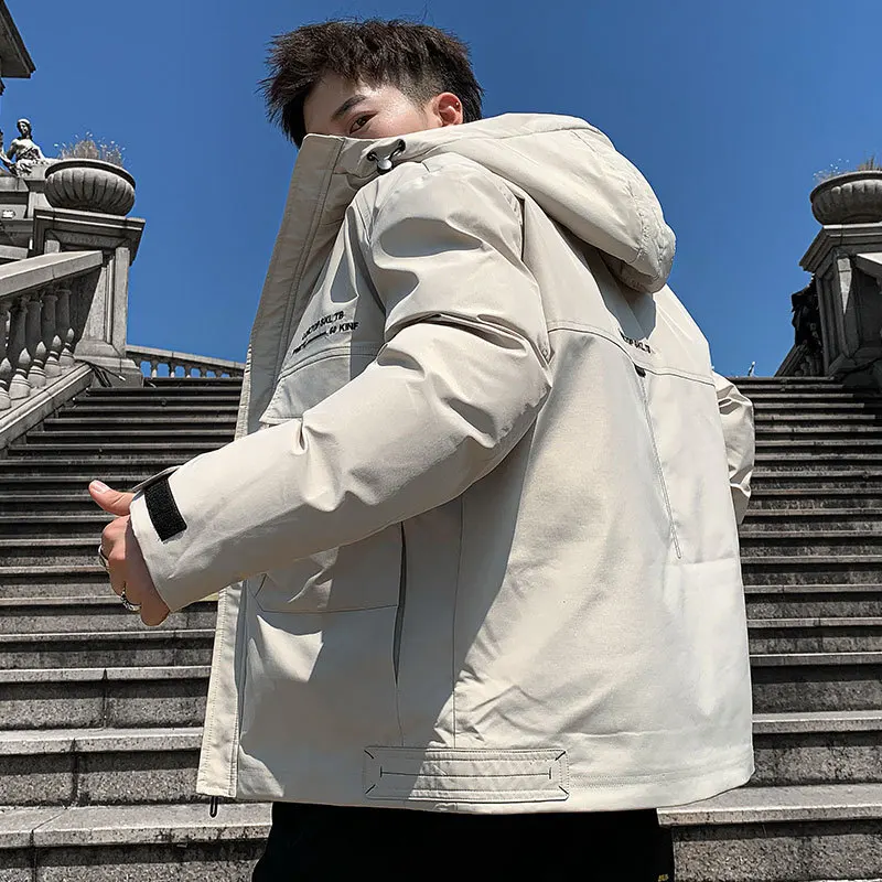 Men's Plus Size Casual Hooded Cotton-padded Jacket Korean Version of The Trend Plus Cotton Down Padded Jacket Winter Coat Men