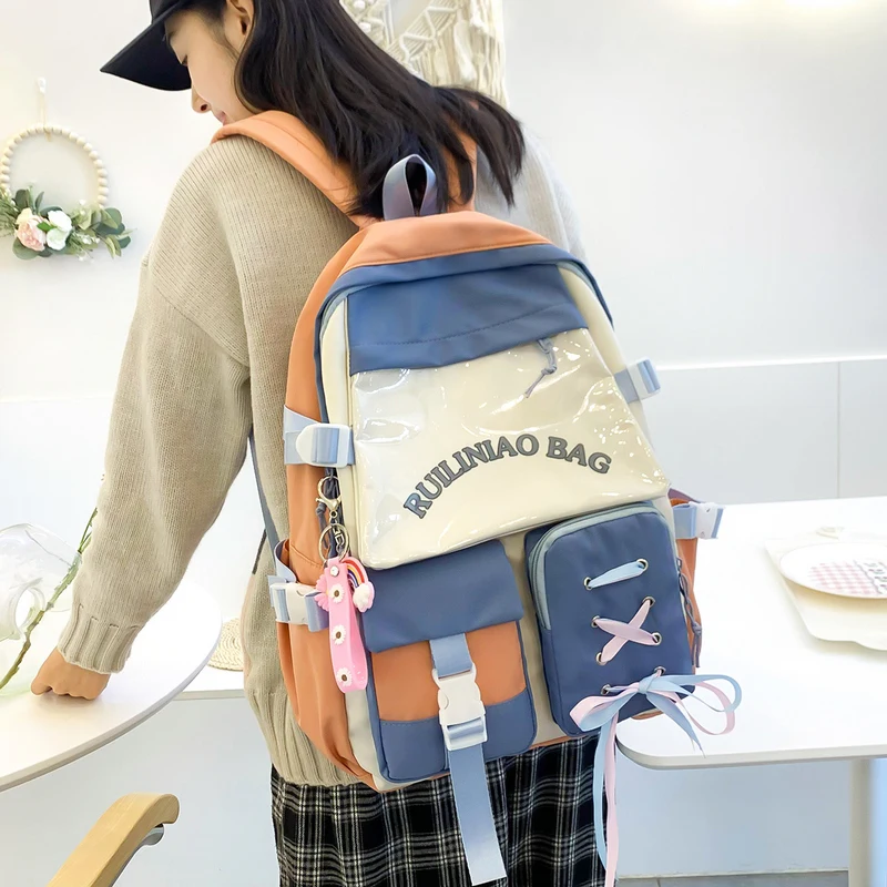 

Middle Student School Bags for Teenage Girls Backpack Women Bookbags
