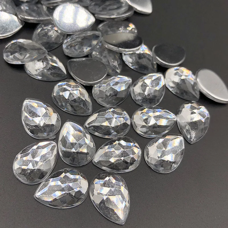 50 шт. 10x14mmCrystal NailFat капли воды камни AB Маникюр нейл-арта украшения с