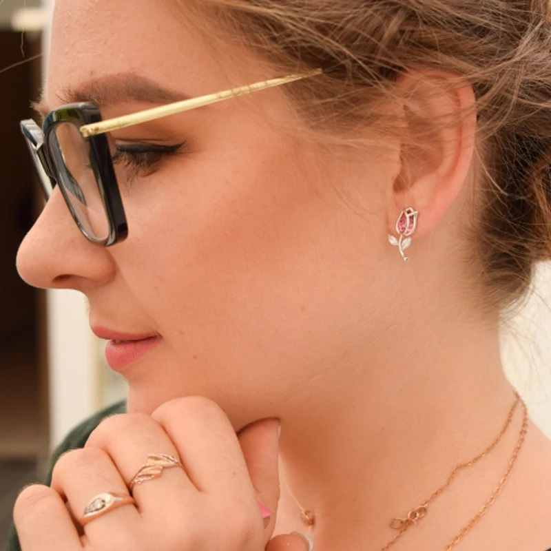 Женские серьги из стерлингового серебра 925 пробы с австрийскими кристаллами