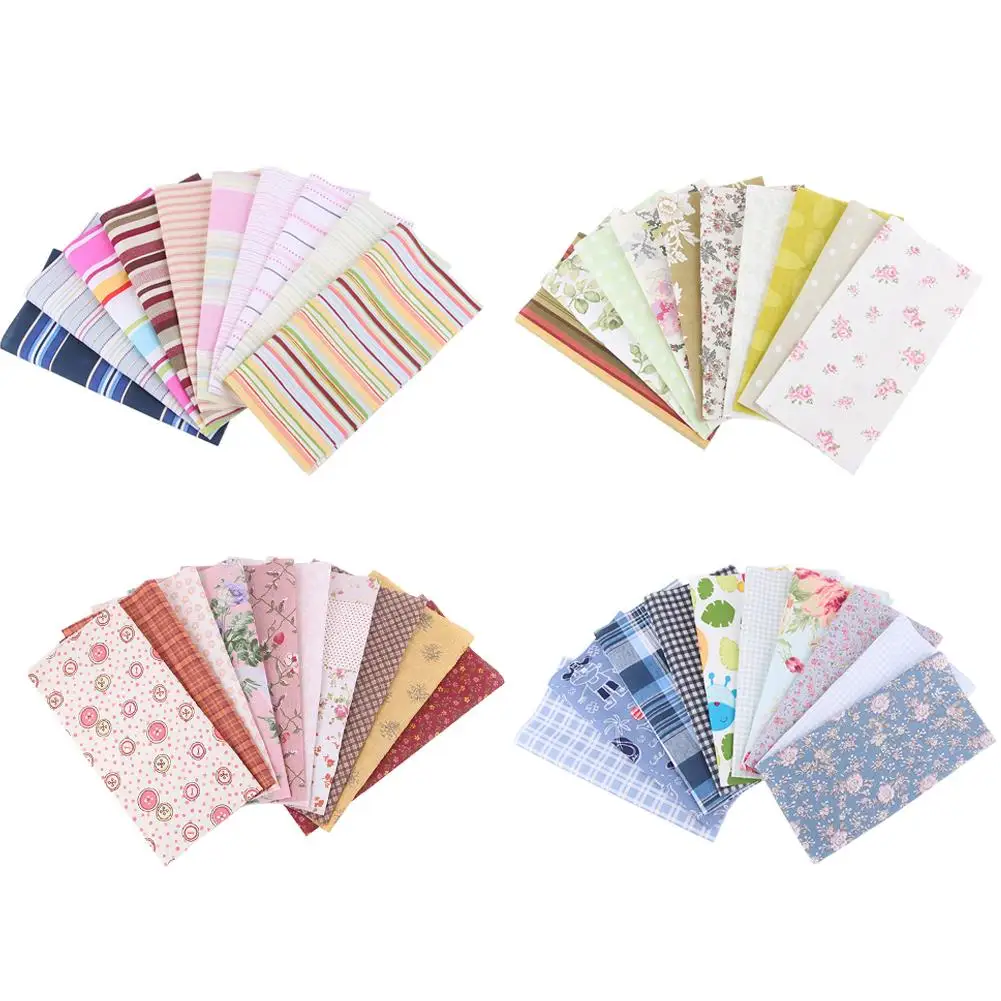 

9.84*9.84in 10PCS Fabric Printed Cloth Squares Handmade DIY Cotton Craft Fabric Bundle Gift Wrapping Paper