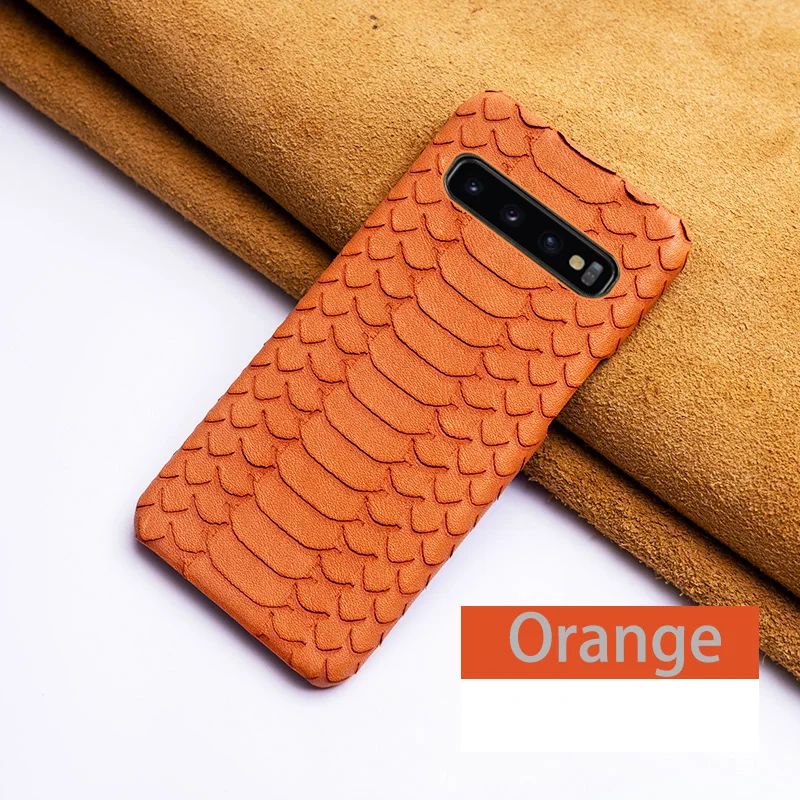 Orange Чехол для телефона для samsung Galaxy A30 A40 A50 A70 S7 S8 S9 S10 Plus, Note 8, 9, 10, чехол с принтом питона текстура для A5 A7 j5 j7 j6 A8 - Цвет: Orange