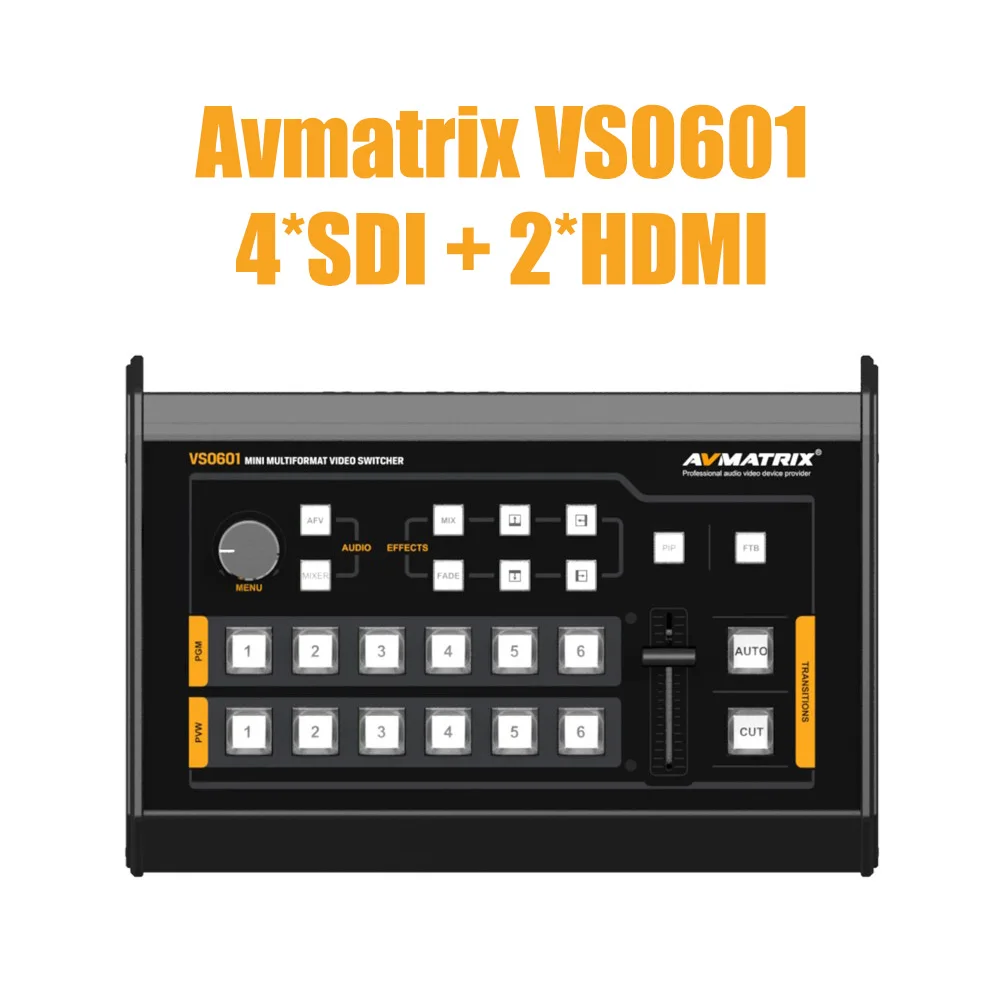 Avmatrix VS0601 мини вид коммутатор 6 канальный 4 * SDI 2 HDMI входы многоформатный видео