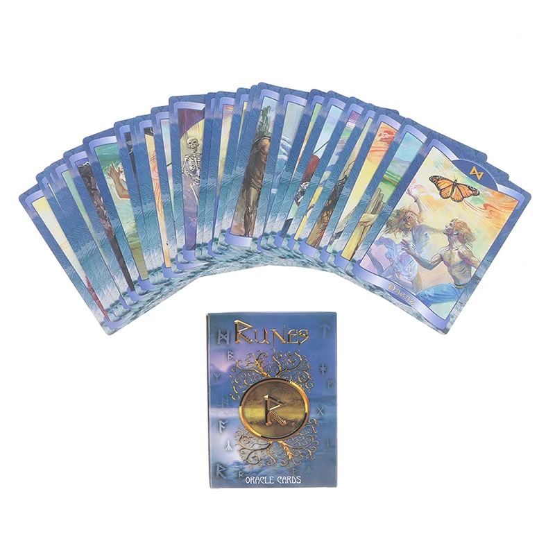 

Runes Oracle Card Tarot Family Party Prophecy Divination Board Game Psychic Card Party Board Game Poker Paper 44PCS
