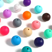 15mm silicone spacer beads round ball multicolor loose beads diy making bracelets necklace women party jewelry findings10pcs