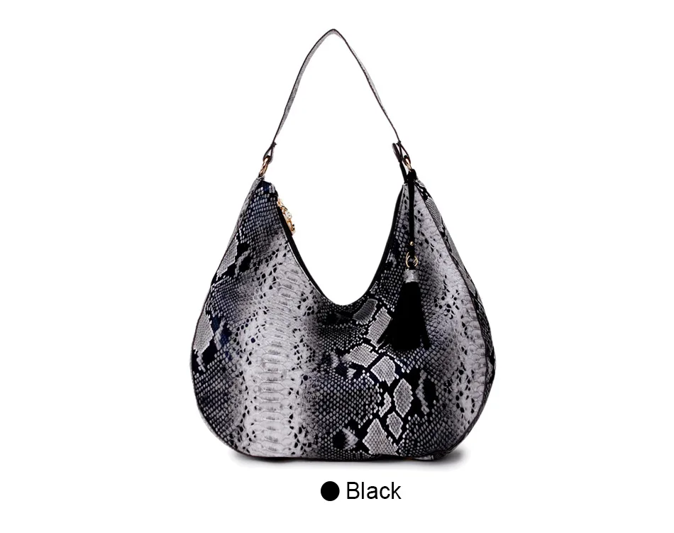 

Womens Fashion Snake Print Big Women Bags Vintage Large Hobo Brown Shoulder Bag Female Purse and Handbags Ladies Hand Bags 2021