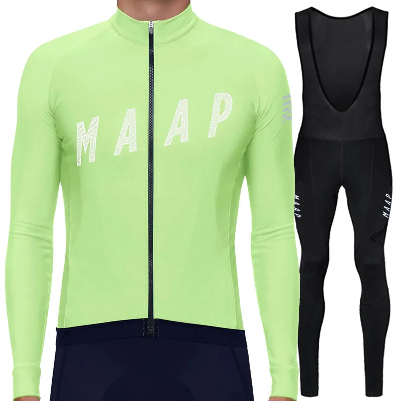 SET J Invierno roupa ciclismo RUNCHITA зимний термальный длинный рукав Велоспорт Джерси Набор велосипедная зимняя велосипедная Одежда наборы ciclismo - Цвет: SET J