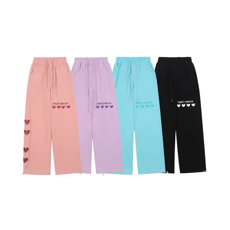 

HOUZHOU Summer Harajuku Pants Streetwear Women Oversize High Waist Wide Leg Trousers Aesthetic Straight Korean Fashion New 2021
