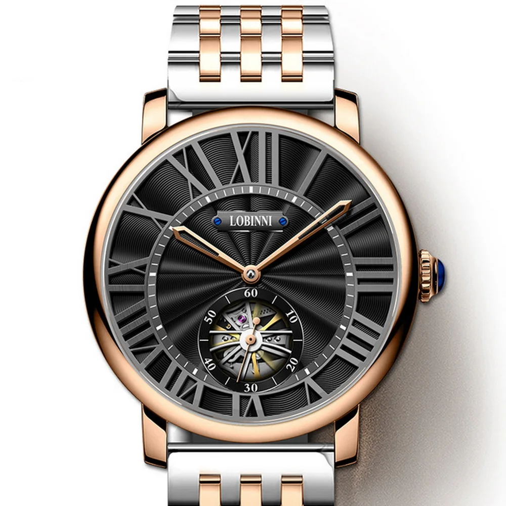 Часы наручные LOBINNI Мужские автоматические роскошные брендовые механические