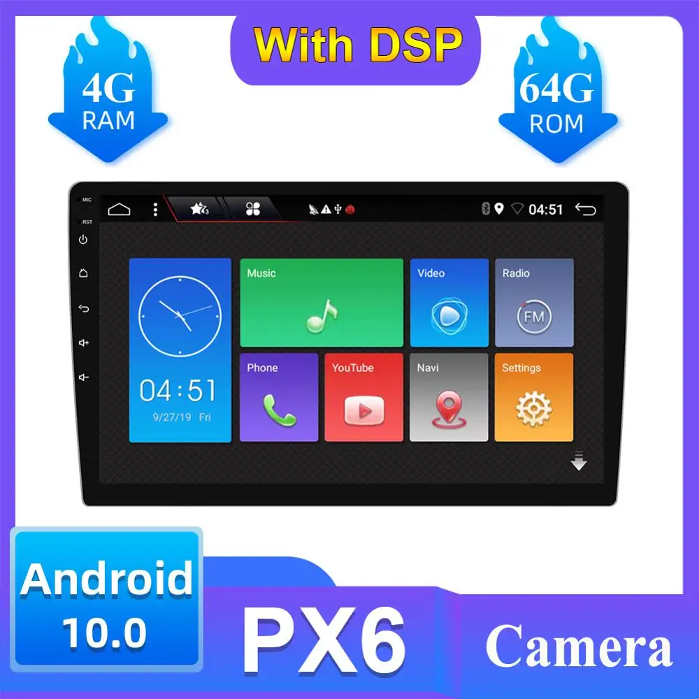 Автомагнитола PX6 с Android 10 0 мультимедийный проигрыватель DSP GPS-навигацией HDMI DAB OBD SWC