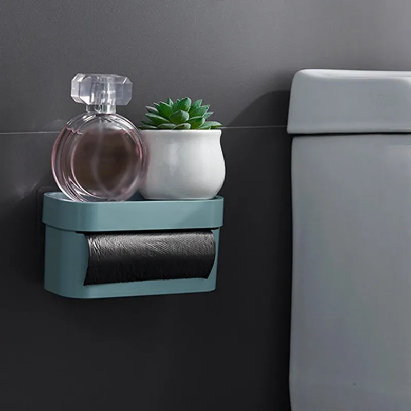

Japanese Style Seamless Wall Hanging Garbage Bag Storage Box Multifunctional Toilet Rack Garbage Bag Storage Box