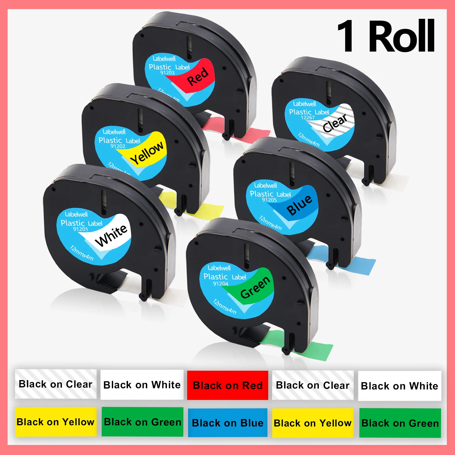 Разноцветная 91201 совместимая лента Dymo LetraTag пластиковая этикетка 12267 91202 91203 16951 91204