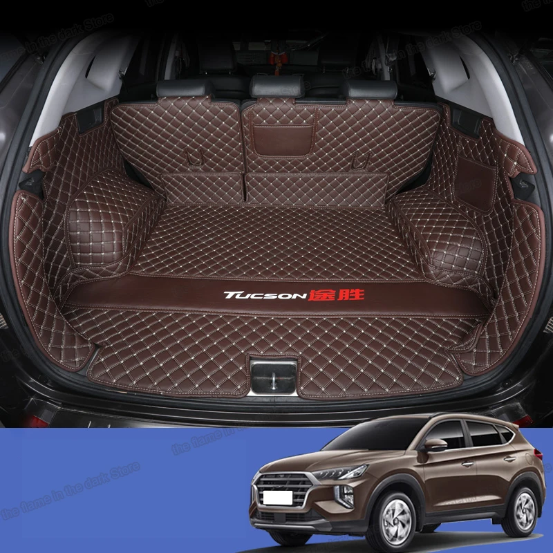 Lsrtw2017 волоконно кожаный коврик для багажника автомобиля подкладка груза Hyundai Tucson