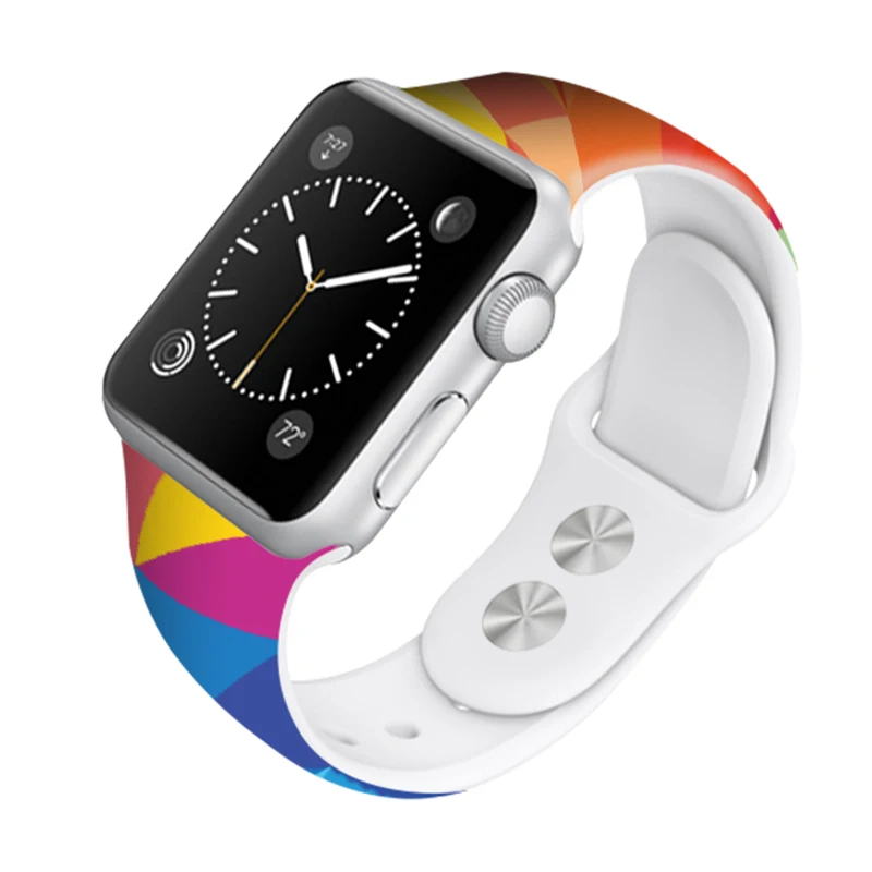 Дизайн, силиконовый спортивный ремешок для часов 42 мм, 38 мм, для Apple Watch, серия 3, цветной геометрический ремешок, браслет для Iphone 4