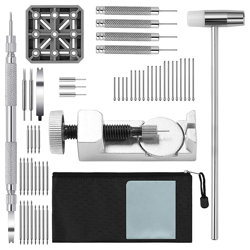 

Набор инструментов для ремонта часов, сменные инструменты, съемник звеньев браслета часов, пружинный стержень, наборы инструментов